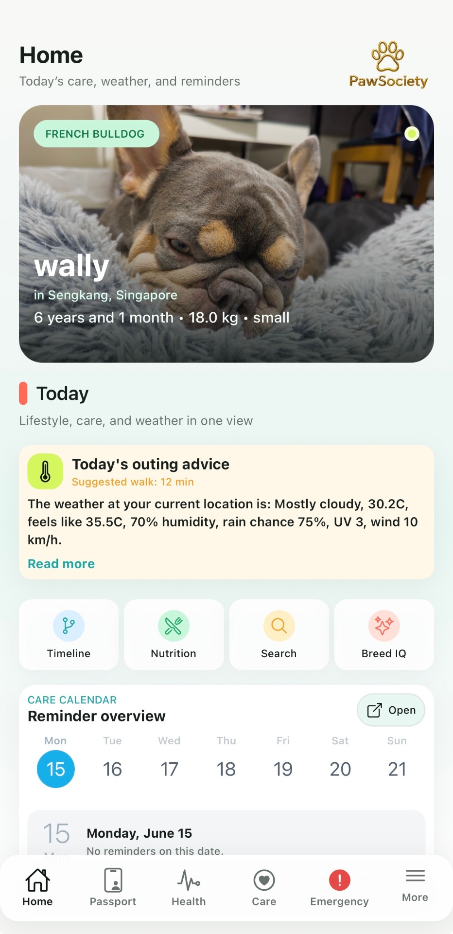 Home screen